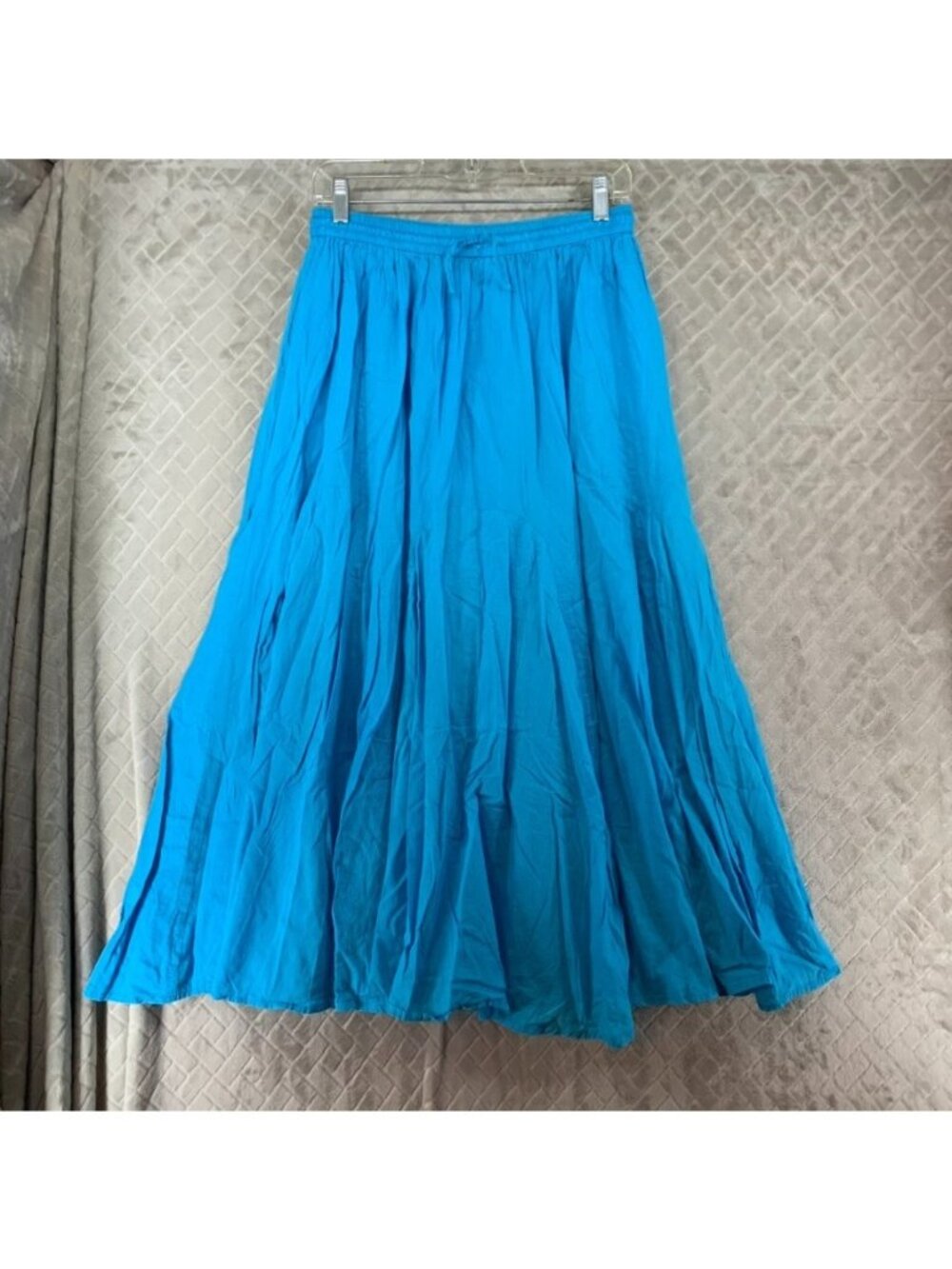 Laddi Skirt Womens Large Blue Long Midi A Line Boho Festival Lagenlook Pull On
